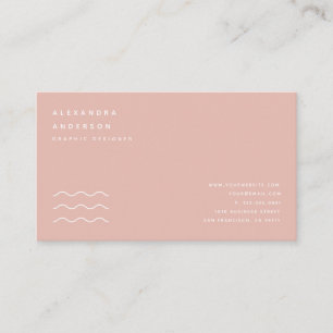Minimalistiskt Rosa och vitt Affärskort Visitkort
