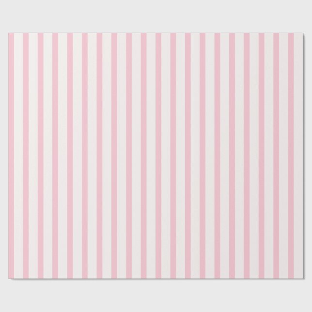 Minimalistiskt rosa randigt presentpapper (Platt)
