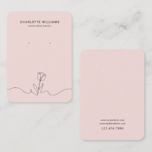 Minimalistiskt Rosa Tulip-Visning Visitkort