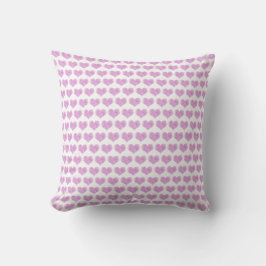 Minimalistiskt rosa vattenfärgshjärta Valentine Kudde