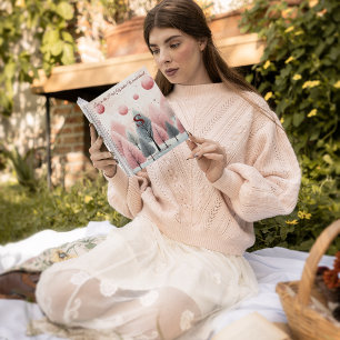 Minimalistiskt Rosa Winter Forest Wonderland Monog Anteckningsbok