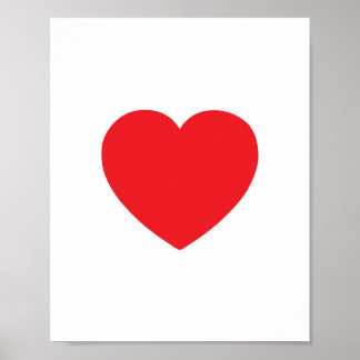 Minimalistiskt Rött Hjärta Poster
