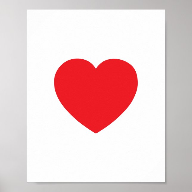 Minimalistiskt Rött Hjärta Poster (Framsidan)