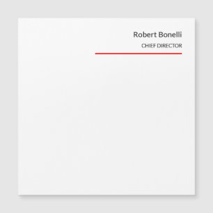 Minimalistiskt rött, vitt, modernt magnetkort