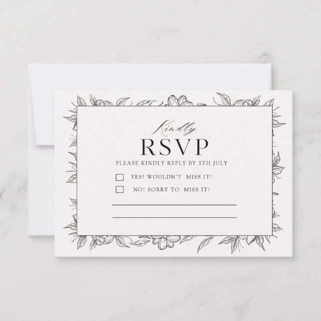 Minimalistiskt RSVP-kort | Bröllssvarskort |  OSA Kort (Framsida)