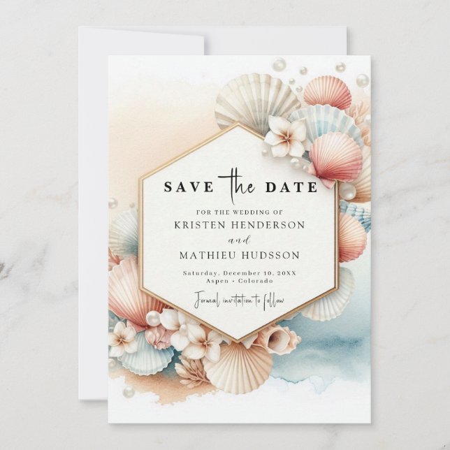 Minimalistiskt Rustic Beach Wedding Spara Datumet (Framsida)