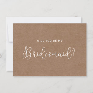 Minimalistiskt Rustic Bridesmaid-kort Tack Kort