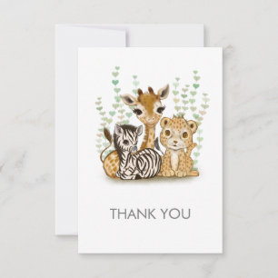 Minimalistiskt Safari-kort med stort tack Kort
