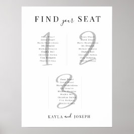 Minimalistiskt säte för Bord 3 Bröllop Poster