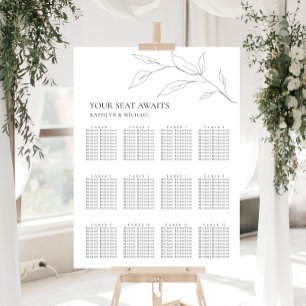 Minimalistiskt säte för Olive Löv 12 Bord Bröllop Poster