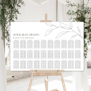 Minimalistiskt säte för Olive Löv Bröllop 30 Bord Poster