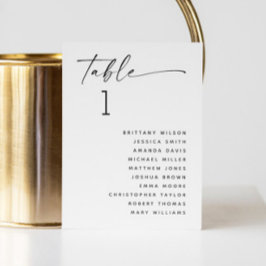 Minimalistiskt sätesdiagram för svart och vitt Brö Inbjudningar