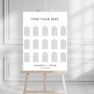 Minimalistiskt sätesdiagram för svart och vitt Brö Poster