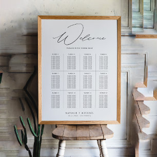 Minimalistiskt sätt att hitta sätet 12 Bord Poster