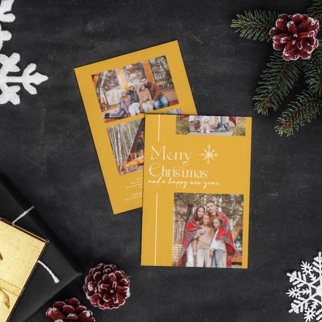 Minimalistiskt Scrapbook | Julfirande 3 Foto Julkort (Skapare uppladdad)