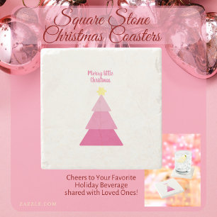 Minimalistiskt Shock rosa Merry Little Julgran Stenunderlägg