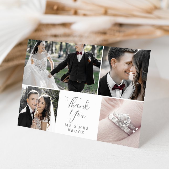 Minimalistiskt Silver 4-fotomall - tackkort (Skapare uppladdad)