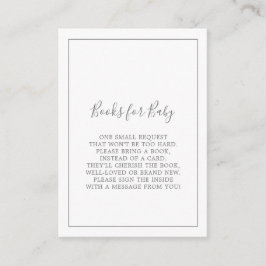 Minimalistiskt Silver Baby Shower Bokar för Baby Tilläggskort