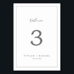 Minimalistiskt Silver-Bordsnummer Bordsnummer<br><div class="desc">Detta minimalistiska bordsnummer i silver är perfekt för ett enkelt bröllop. Den moderna romantiska designen har klassiskt silver grått och vit typografi parad med en rografi av rustik men elegant med vintagens handskrivet stil. Anpassade i alla färg. Behålla designen enkel och elegant, som den är, eller anpassa den genom att...</div>