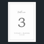 Minimalistiskt Silver-Bordsnummer Bordsnummer<br><div class="desc">Detta minimalistiska bordsnummer i silver är perfekt för ett enkelt bröllop. Den moderna romantiska designen har klassiskt silver grått och vit typografi parad med en rografi av rustik men elegant med vintagens handskrivet stil. Anpassade i alla färg. Behålla designen enkel och elegant, som den är, eller anpassa den genom att...</div>
