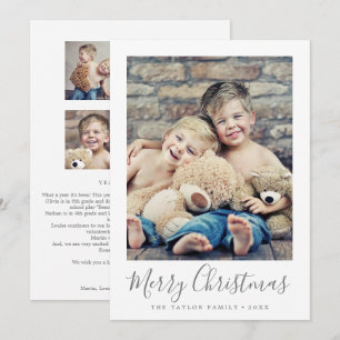 Minimalistiskt Silver-God jul-år under översyn Julkort