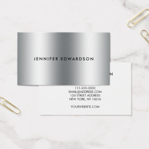 Minimalistiskt silver metall professionellt visitk visitkort