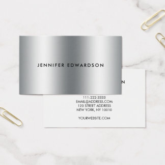Minimalistiskt silver metall professionellt visitk visitkort