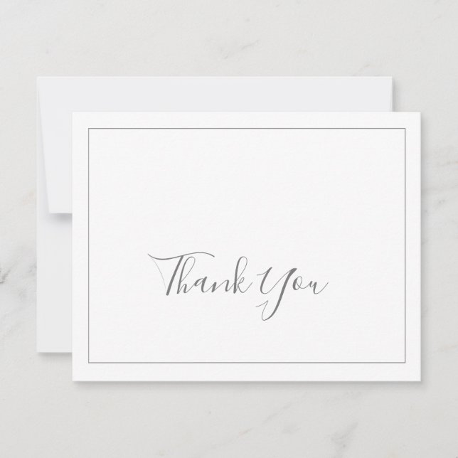 Minimalistiskt silver tackkort tack kort (Framsida)