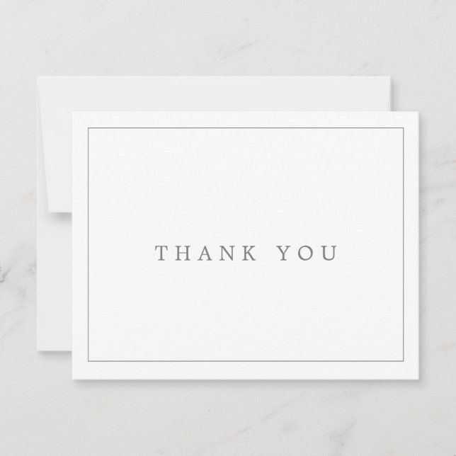 Minimalistiskt Silver-typografi - tackkort Tack Kort (Framsida)