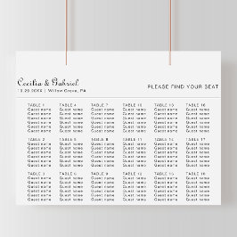 Minimalistiskt sittdiagram för Bröllop Poster