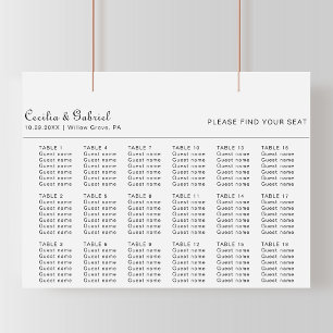 Minimalistiskt sittdiagram för Bröllop Poster