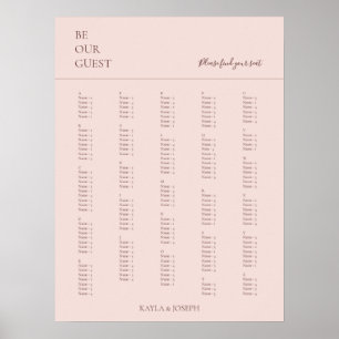 Minimalistiskt sittdiagram för Ro med alfabetiskt Poster