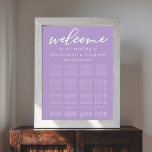Minimalistiskt sittdiagram över Lilac Lila Bröllop Poster
