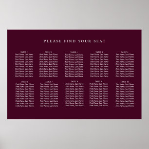 Minimalistiskt sittdiagram över plommonsätet Vin L Poster