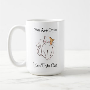 Minimalistiskt självgående Kärlek Cat Mental Sjukd Kaffemugg