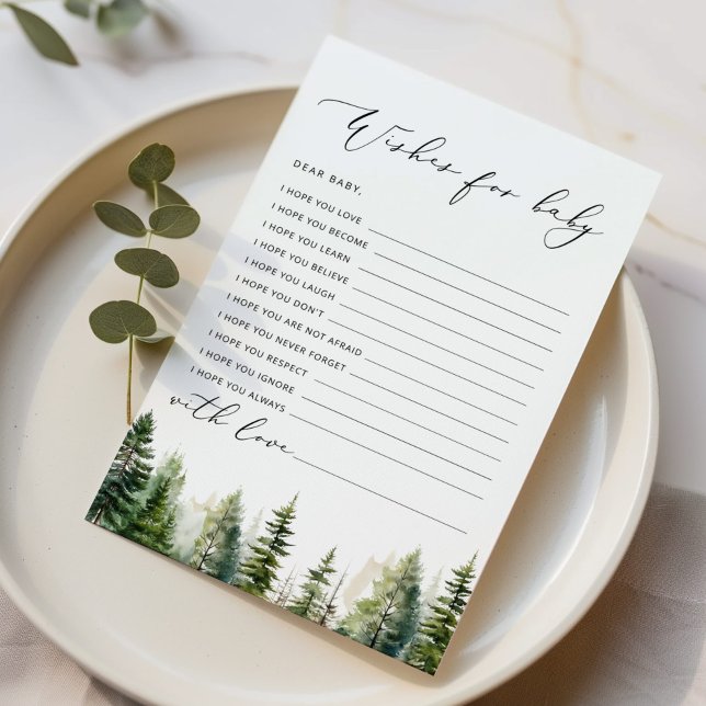 Minimalistiskt skogskort Önskemål för baby (Skapare uppladdad)