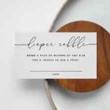 Minimalistiskt skript Babyskare Diaper Raffle bilj