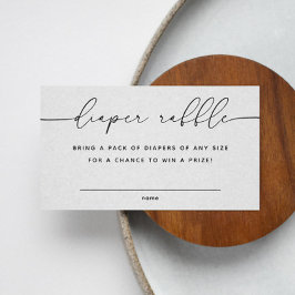 Minimalistiskt skript Babyskare Diaper Raffle bilj Tilläggskort