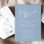 Minimalistiskt skript - blått modern Bat mitzvah Inbjudningar<br><div class="desc">Anpassningsbar - minimalistskript Klassisk dusty Blue Modern Bat mitzvah-inbjudan</div>