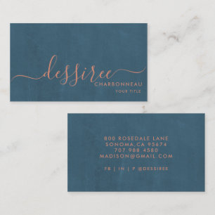 Minimalistiskt skript - bränn Sienna Dusty Blue Visitkort