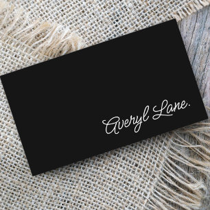 Minimalistiskt skript för Luxury Boutique Black El Visitkort