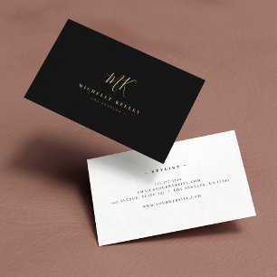 Minimalistiskt skript för svart Guld-Elegant i Mon Visitkort
