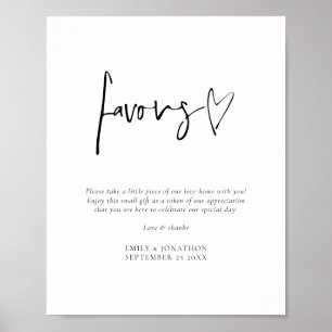 Minimalistiskt skript för utskrivbart bröllopsskyl poster