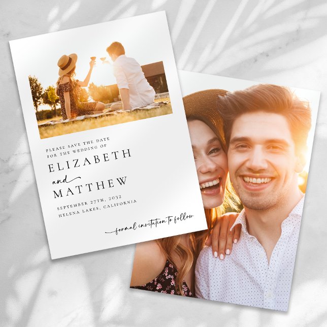 Minimalistiskt skript, foto Bröllop Spara Datumet (Skapare uppladdad)