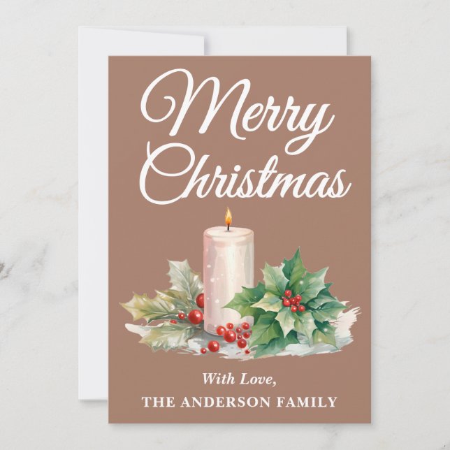 Minimalistiskt skript God jul Mocha Mousse Julkort (Framsida)