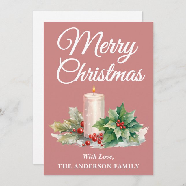 Minimalistiskt skript God jul Ro Guld Julkort (Fram/baksida)