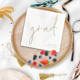 Minimalistiskt skript Guld Namn år Studenten Pappersservett