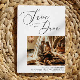 Minimalistiskt skript i Bröllop spara datum Meddelande Vykort