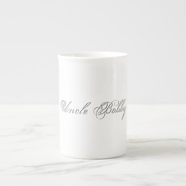 Minimalistiskt skript, loving 3d Monogram Benporslin Mugg (Framsidan)