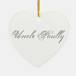 Minimalistiskt skript, loving 3d Monogram Julgransprydnad Keramik